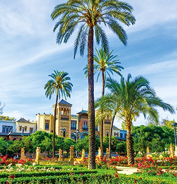 Andalusien Granada Gebäude Palmen
