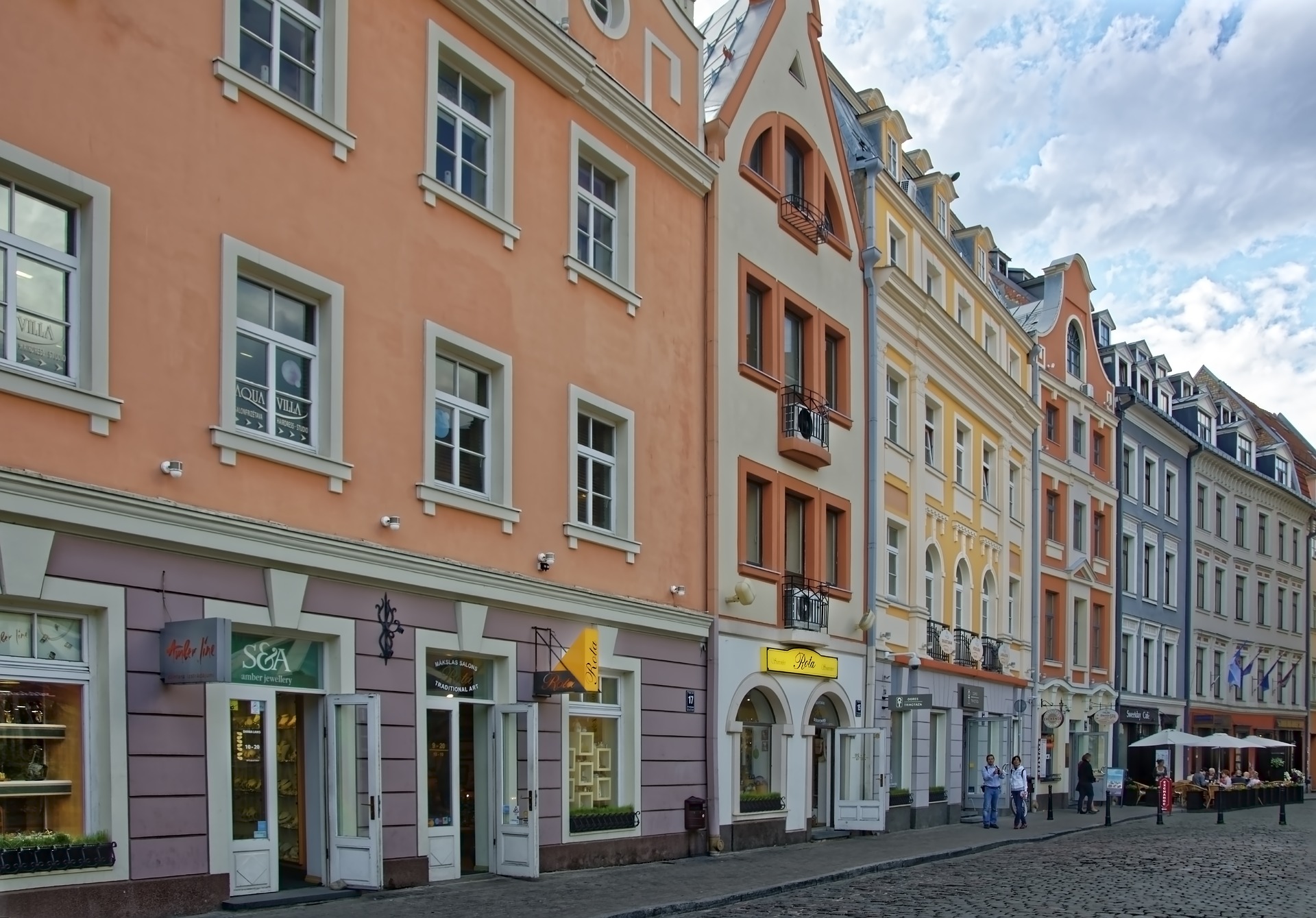Altstadt Riga farbige Häuser im landestypischen Stil