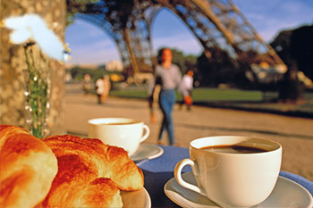 Paris Fuß des Eiffelturms Frühstücksgedeck