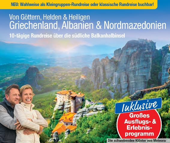 trendtours Griechenland Albanien Nordmazedonien Berge 2 Personen