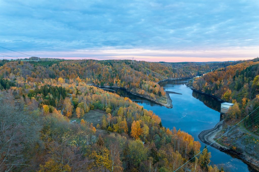 Deutschland Busreise Blick auf den Harz Herbst
