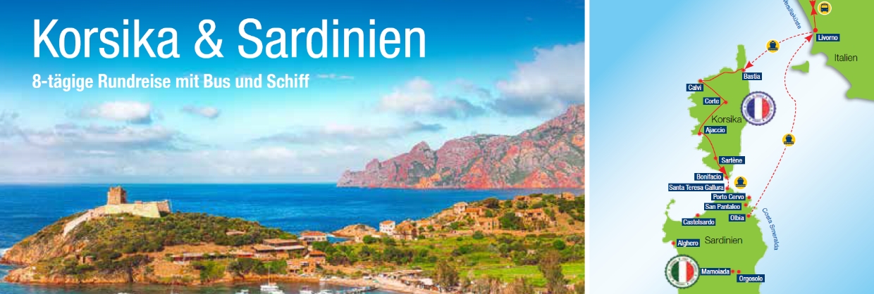 Bade und Hafenbucht von Korsika und Sardinien