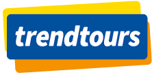 Trendtours Reisen Logo Farben gelb orange blau