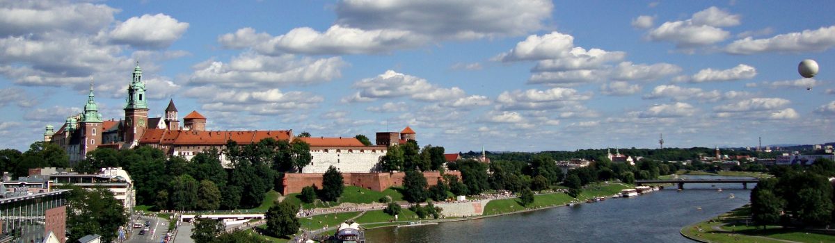 Blick auf das Ufer Stadt von Krakau